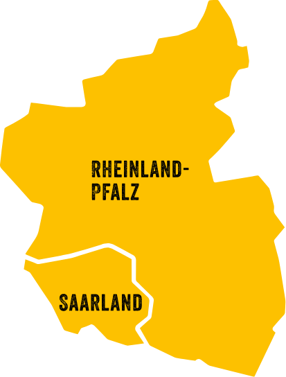 Karte Saarland und Rheinland-Pfalz