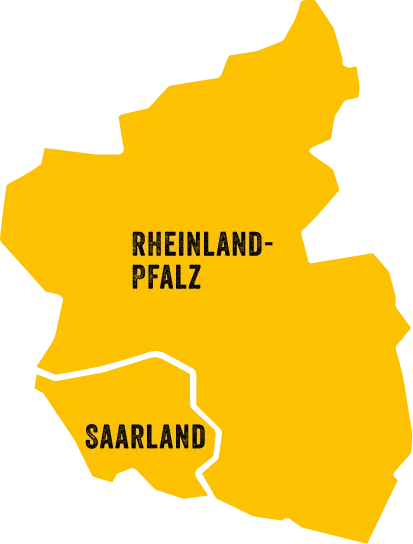Karte Saarland und Rheinland-Pfalz